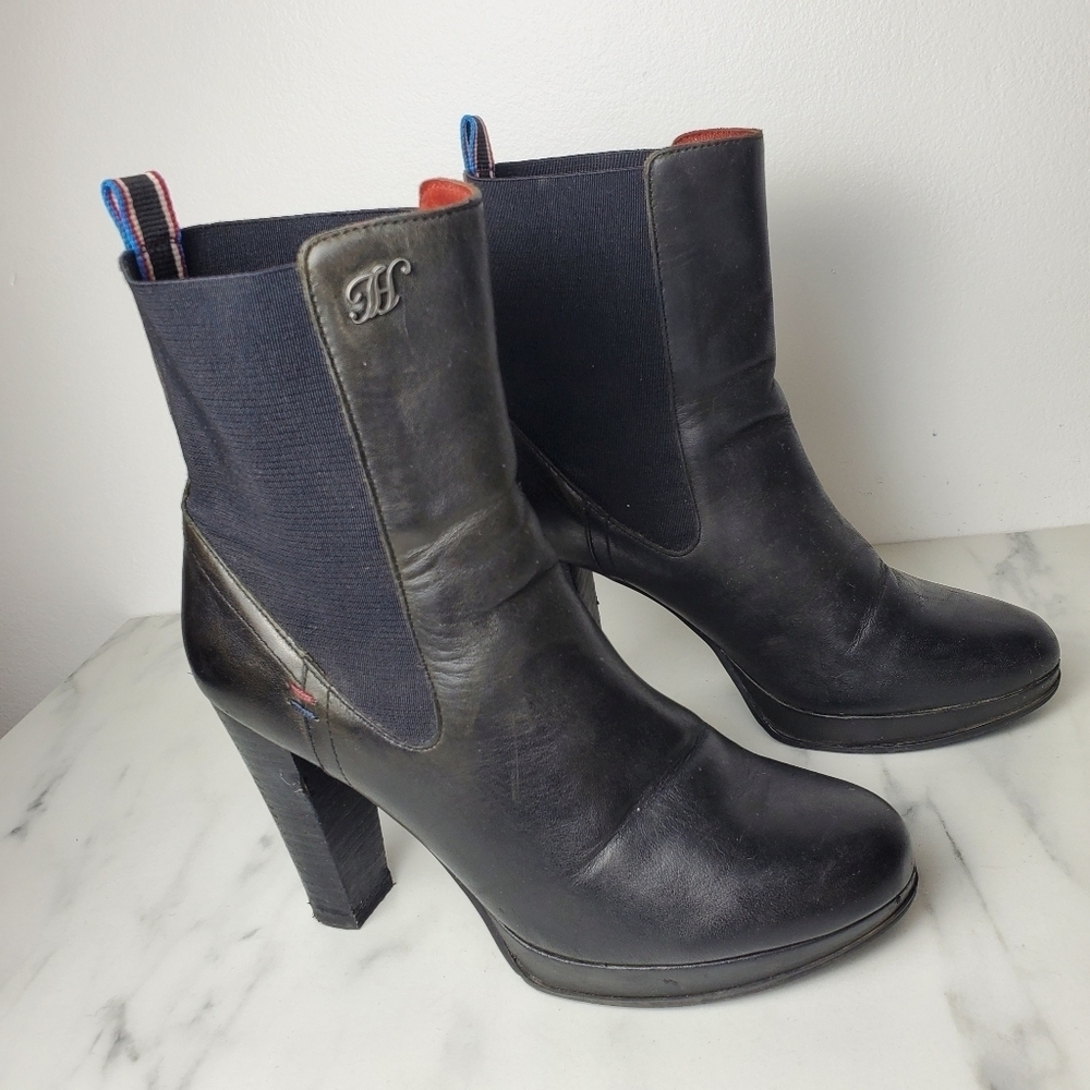 Tommy Hilfiger Black Heeled Boots